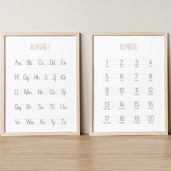 Handwriting Alphabet Posters Etsy