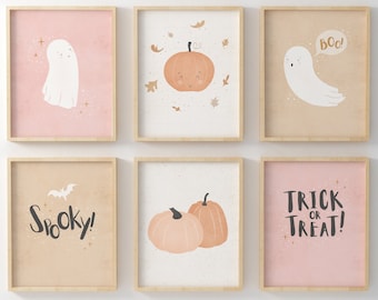 Pastel Halloween Print Set: Boho Spooky Art (Digital Download)