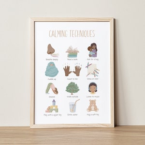 Calm Corner Print, Beruhigungskonzepte, Gefühle Poster, Montessori, Kinderzimmer Dekor, Boho Klassenzimmer Dekor, Schul Counselor DIGITAL DOWNLOAD