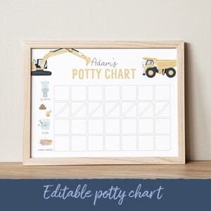 Gráfico editable para ir al baño, gráfico de entrenamiento para ir al baño, gráfico de recompensas para niños pequeños imprimible, gráfico de pegatinas, entrenamiento para ir al baño, Montessori, DESCARGA DIGITAL