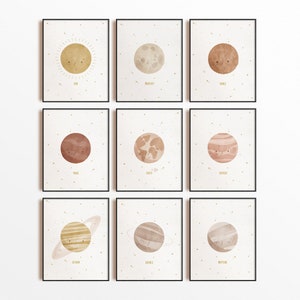 Solar System, Boho Print, Gallery Wall Set, Space Poster, Astronomy, Science Poster, Educational Poster, Outer Space Art, Boho Nursery