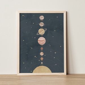 Solar System, Space Poster, Astronomy, Science Poster, Educational Poster, Outer Space Art, Boho Decor, Playroom Wall Decor, Nursery Art