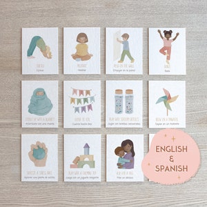 Spanisch > Englisch Beruhigungs-Ecke Karteikarten, Beruhigungstechniken, Gefühle, Montessori Materialien, Hausschule