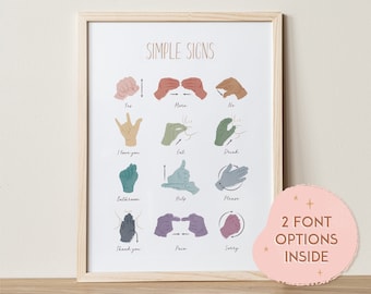 ASL Sign Language Art: Boho Playroom Decor (Digital Download)