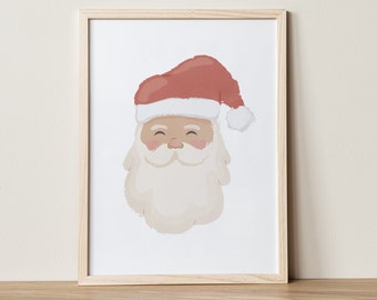 Boho Santa Claus Print: Christmas Nursery Wall Art (Digital Download)