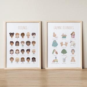 Gevoelensgrafiek, kalmerende technieken, kalmerende hoek, emotiesprint, kalmerende kit, decor speelkamer, decor boho klaslokaal, montessori, digitaal