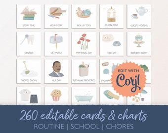 260 Routine Cards & Charts, Kids Daily Routine, School and Chore Cards, Daily Rhythm, Toddler Homeschool Printable, Visual Schedule, DIGITAL