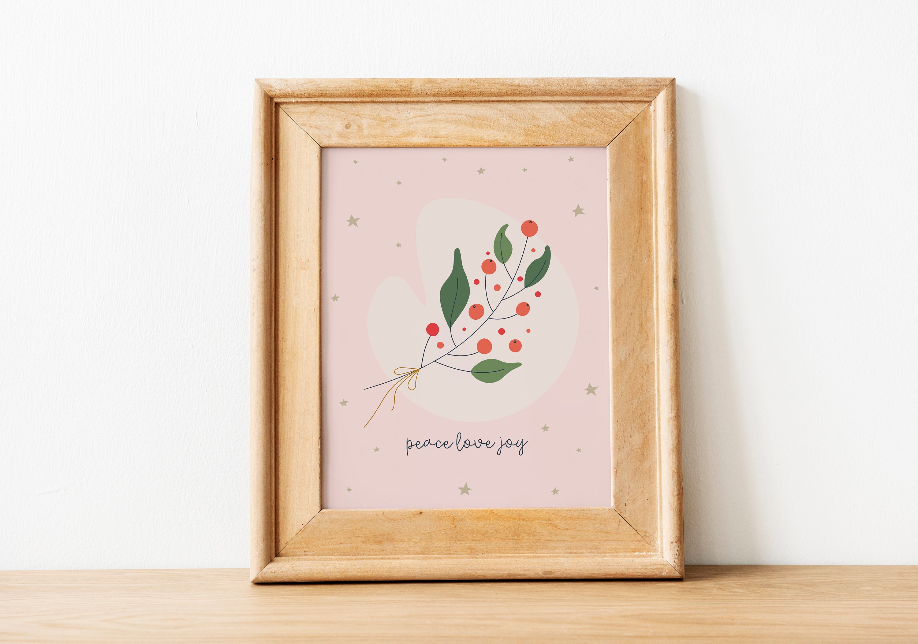 Christmas Wall Decor Peace Love Joy Print Winter Poster | Etsy