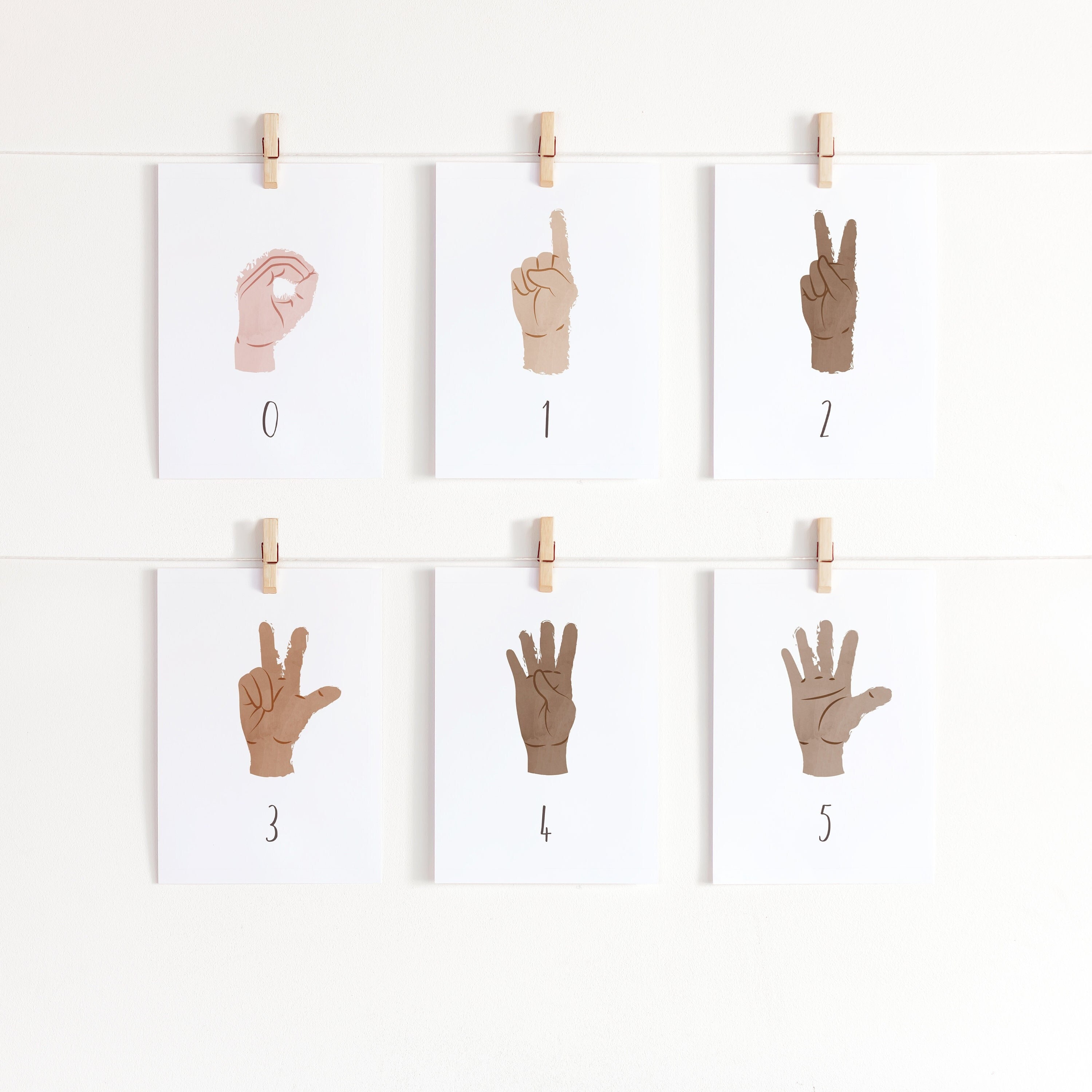Sign Language Numbers Flash Cards ASL Flash Cards - Etsy
