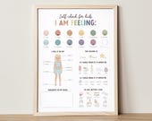 Feelings Check-In Worksheet for Kids: SEL Therapy Printable (Digital Download)