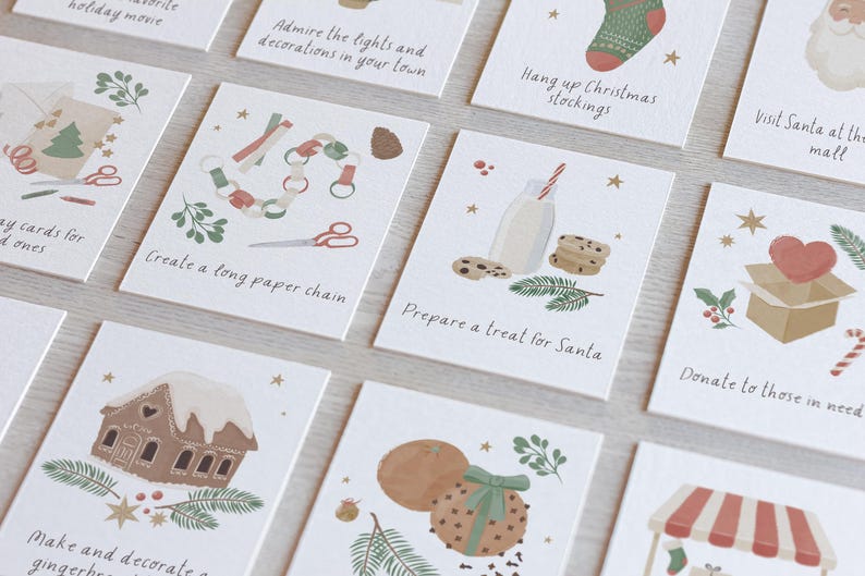 Editable Advent Calendar Activity Cards, Christmas Countdown, Kids Advent Flashcards, Children's Holiday Activities PRINTABLE image 11