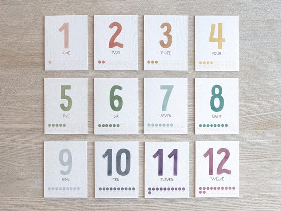 Count to 20 Numbers Flashcards, Learning Numbers, Printable Counting Flashcards For Kids, Montessori Material, Rainbow Classroom, DIGITAL