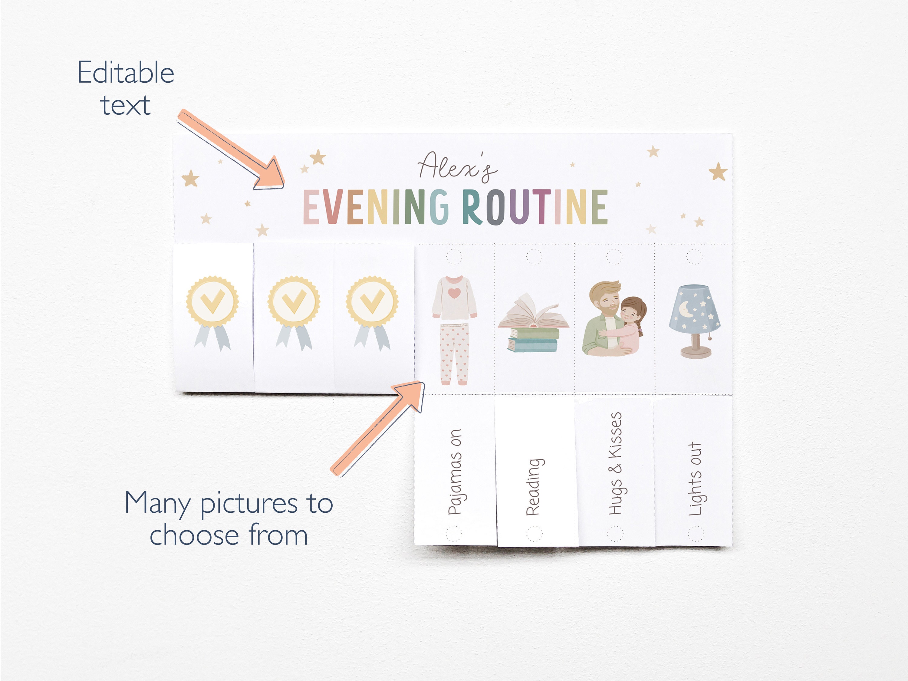 Editable Evening Routine Chart: Toddler Visual Schedule (digital ...