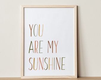 You Are My Sunshine Print: Boho Nursery Decor (Digital Print)