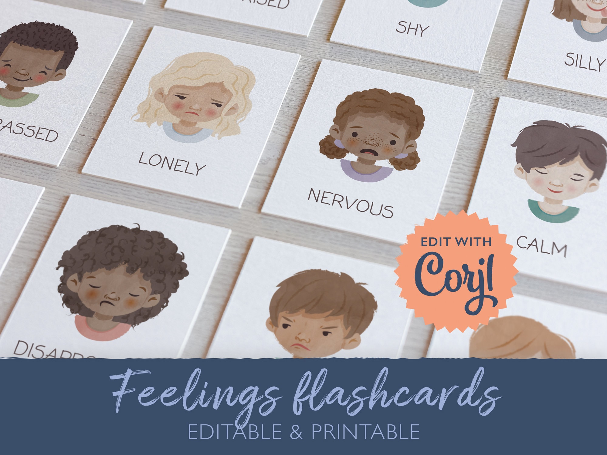 Flashcards Émotions et Actions Montessori Ou les Cartes Flash