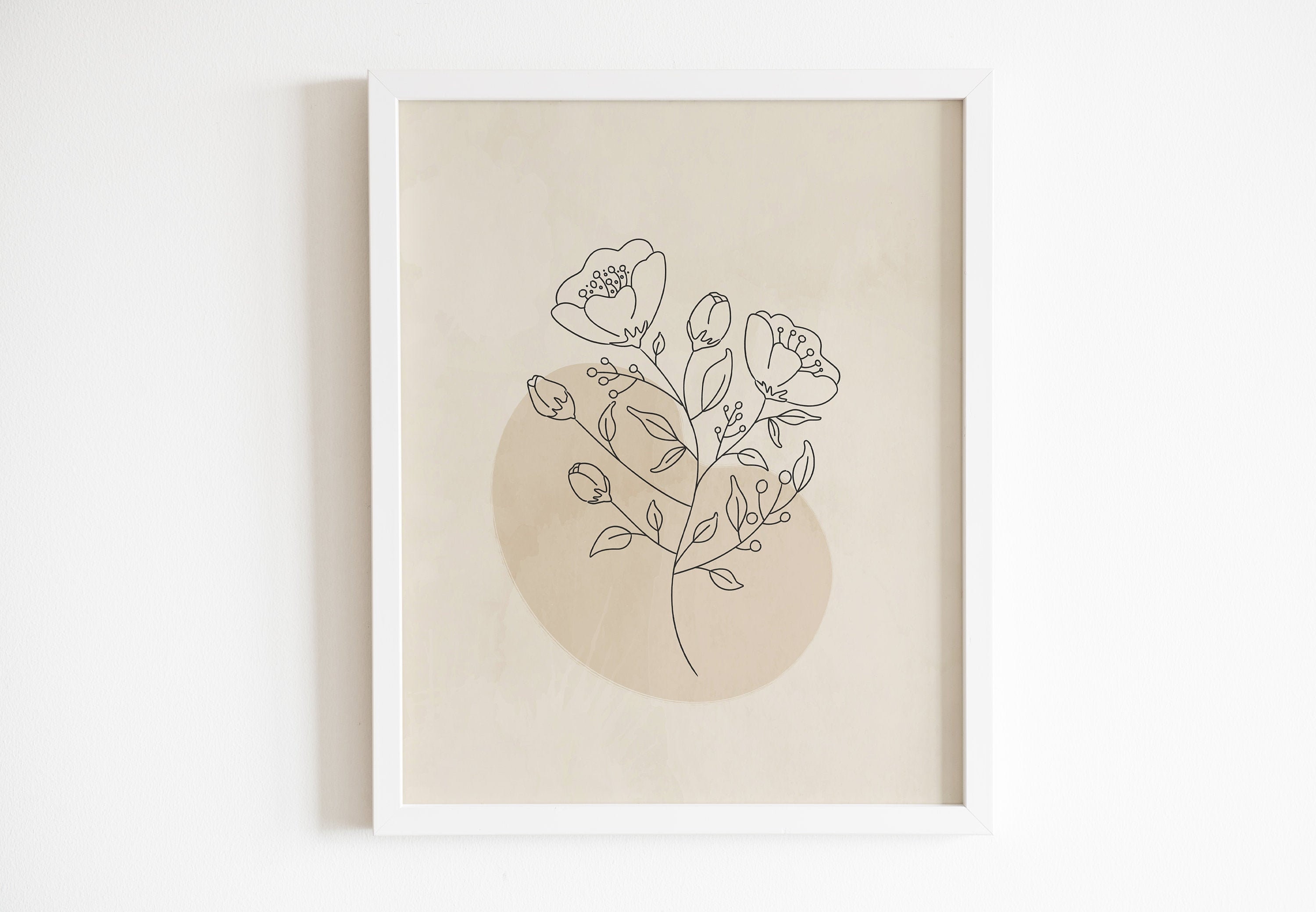 Flower Wall Art Floral Line Art Abstract Floral Painting - Etsy