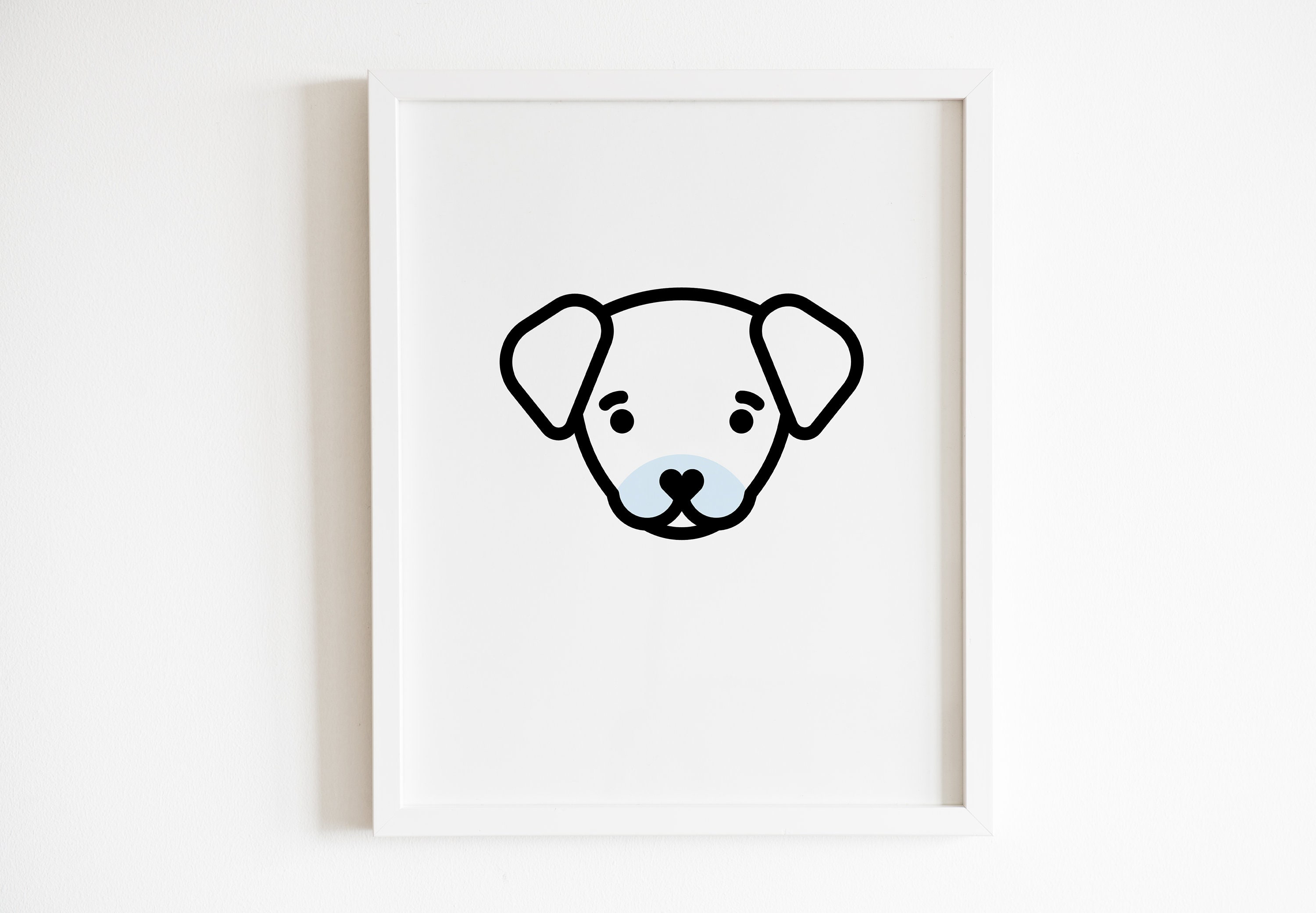 Black and White Puppy Print Printable Nursery Art Dog Kids | Etsy