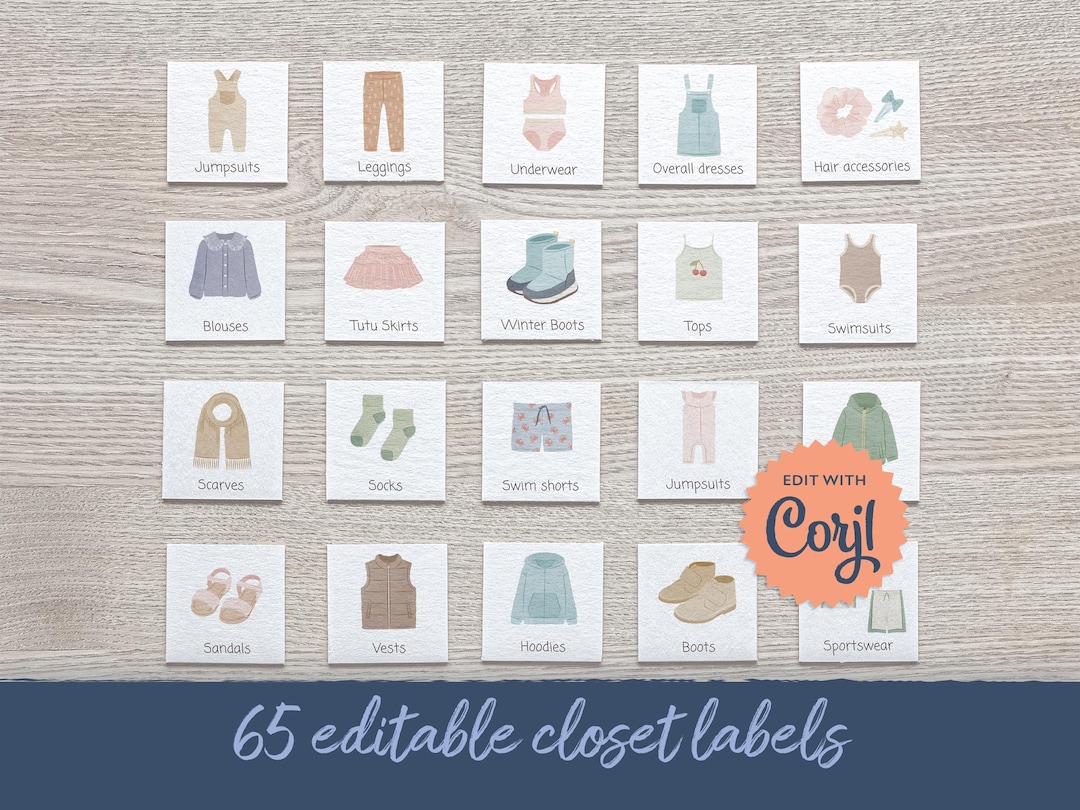 Printable Baby Clothes Labels: Editable Nursery Closet Organizer ...