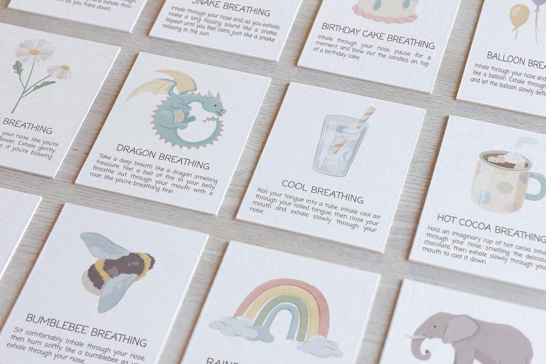 Mindfulness Breathing Cards for Kids: Calm Down Corner (digital ...