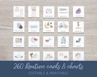 Kids Daily Routine Cards: Visual Schedule, Chore Chart (Digital Download)