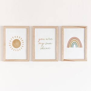 Rainbow Wall Art Girls Gallery Wall Girls Nursery Quotes Girls Room Decor Playroom Wall Art Girls Nursery Art Set of 4 Prints