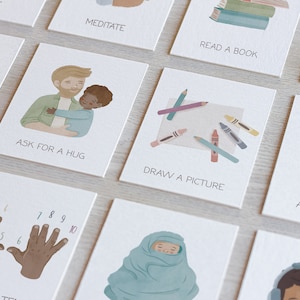 41 tarjetas didácticas de Rincón de la calma, tarjetas didácticas de estrategias de calma, técnicas de calma, sentimientos, material Montessori, aula, descarga digital