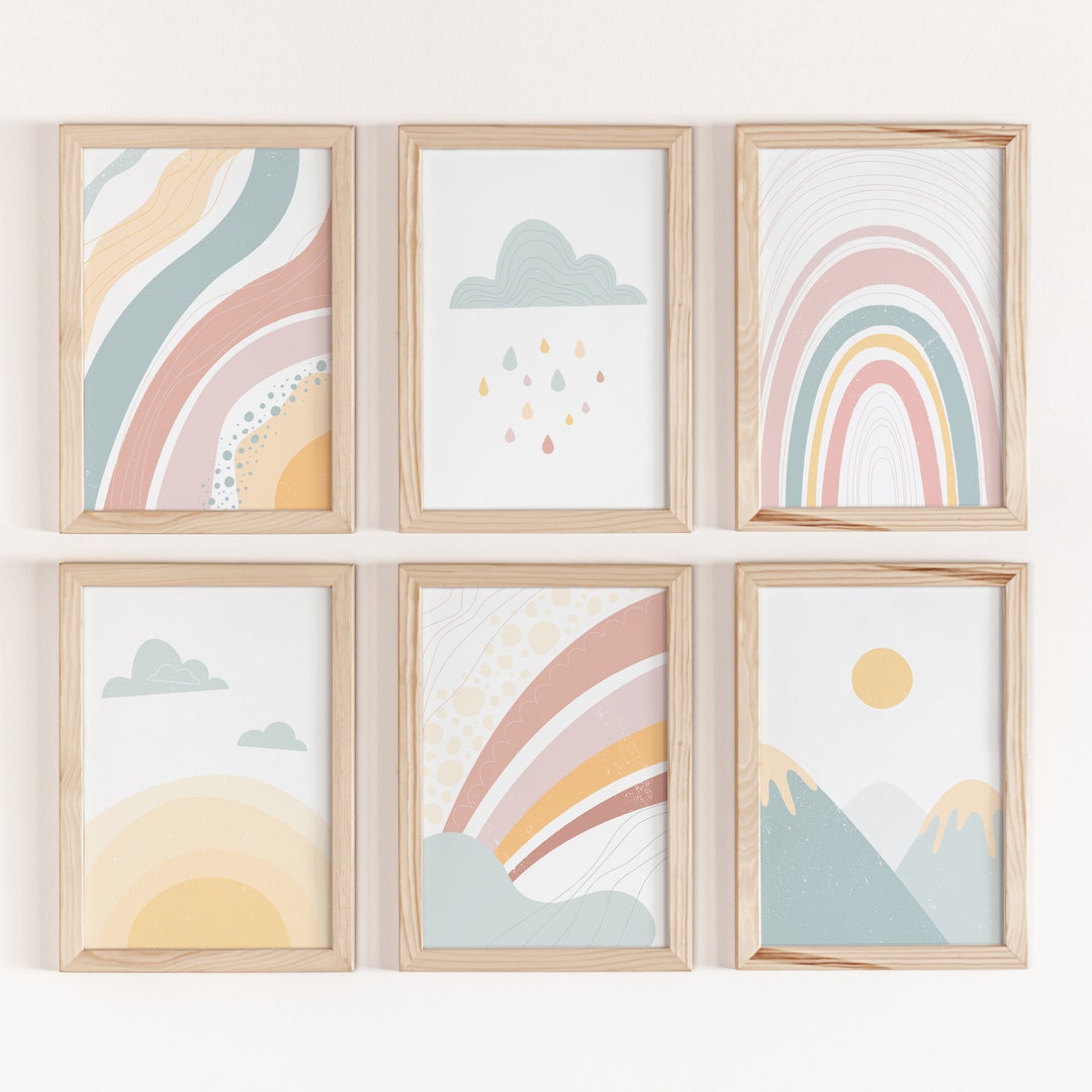 Rainbow Boho Prints Set: Playroom Nursery Wall Art (DIGITAL FILES) - Etsy