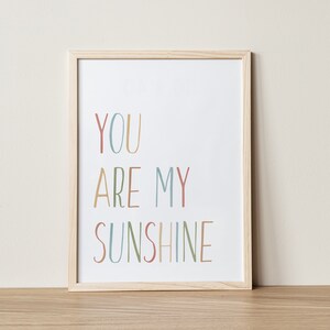 You Are My Sunshine Print, Boho Print, Printable Wall Art, Girl Nursery Print, Play Room Decor, Quote Print, Kids Room Decor, Digital Print