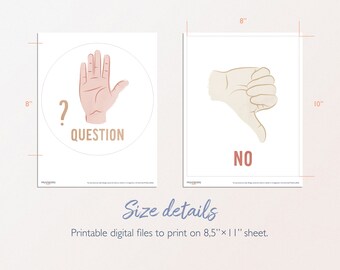 20 Stück Boho-Handsignal-Poster Fürs Klassenzimmer – Rund, 15x15 Cm, Nonverbale Kommunikation