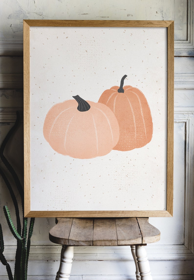 Pumpkin Print Farmhouse Fall Decor Pumpkin Wall Art Pumpkin Etsy