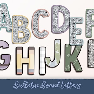 Back to School Bulletin Board Letters, Numbers, Printable Classroom Decor, Teacher Supplies, Alphabet Cutouts, Composition Notebook, DIGITAL