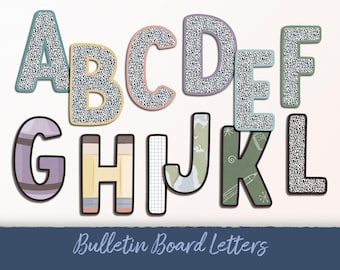 Printable Bulletin Board Letters: Composition Notebook Theme (Digital Download)