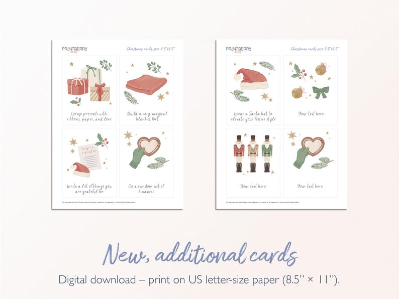 Editable Advent Calendar Activity Cards, Christmas Countdown, Kids Advent Flashcards, Children's Holiday Activities PRINTABLE image 10