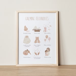 Estrategias calmantes, Cartel de sentimientos, Carteles educativos, Gráfico de emociones, Montessori, Gráfico de sentimientos, Cartel del aula, Arte de la pared de la guardería
