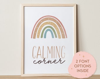 Calming Corner, Calm Down Zone, Educational Posters, Emotions Poster, Classroom Decor, Playroom Wall Art, Montessori Wall Art, Homeschool