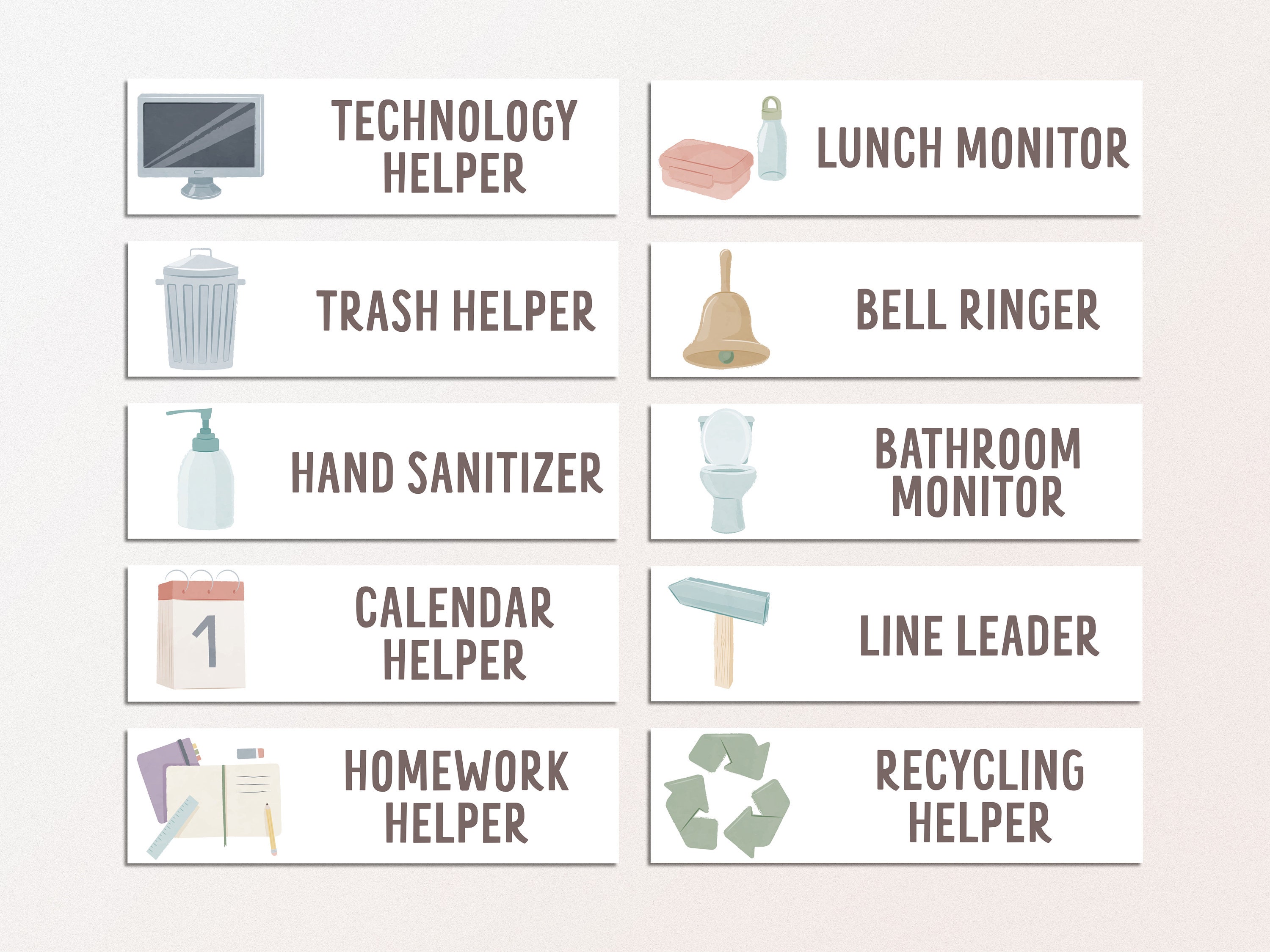 Editable Classroom Job Display: 32 Visual Task Cards (digital Download ...