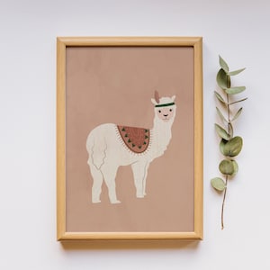 Lama Boho Kinderzimmer Druck, Alpaka druckbar, Kinderzimmer Wandkunst, Lama Wandkunst, Lama Geschenke, Alpaka Kunst, Spielzimmer Wandkunst, Digitaldruck