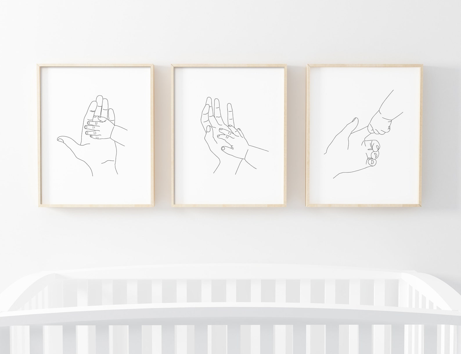 3 Piece Wall Art Holding Hands Print Black and White Fine Etsy