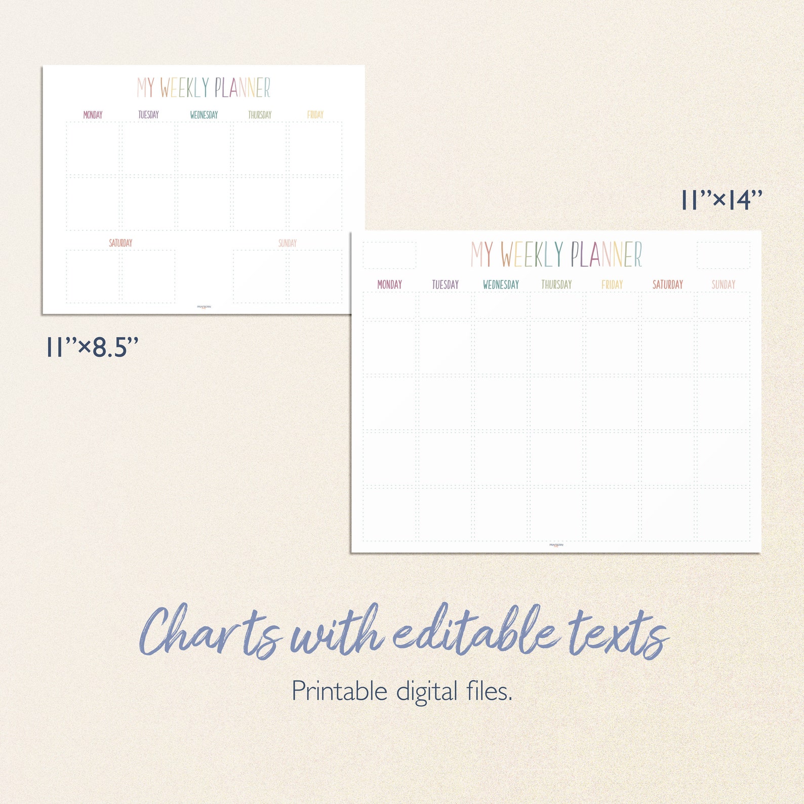 Editable Weekly Planner With Cards Weekly Visual Schedule - Etsy