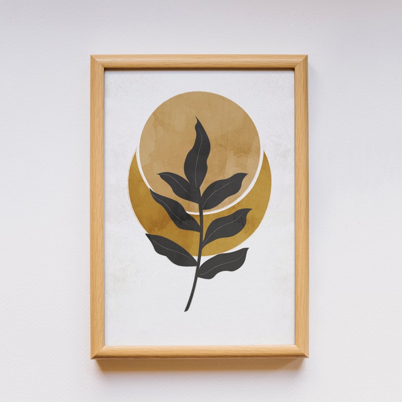 Set of 6 Boho Prints Black and Gold Print Art Minimalist Etsy