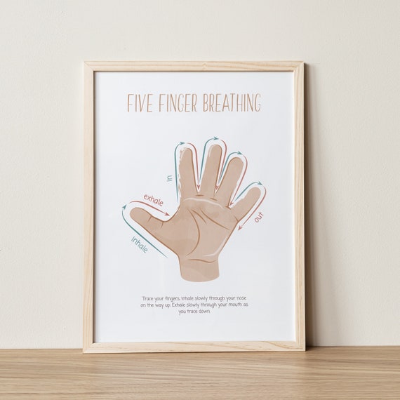 Anxiety Calming Corner Art: Five Finger Breathing Print (Digital File)