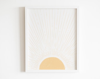 Modern Sunshine Print, Boho Sun Print, Mid Century Modern Wall Art, Abstract Sun Print, Minimalist Sun, Gender Neutral, Bedroom Wall Decor