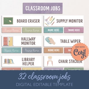 Affichage des travaux pour la classe, travaux de classe modifiables pour l'élémentaire, kit de tableau d'affichage, gestion des enseignants imprimables, cartes de tâches visuelles, NUMÉRIQUE
