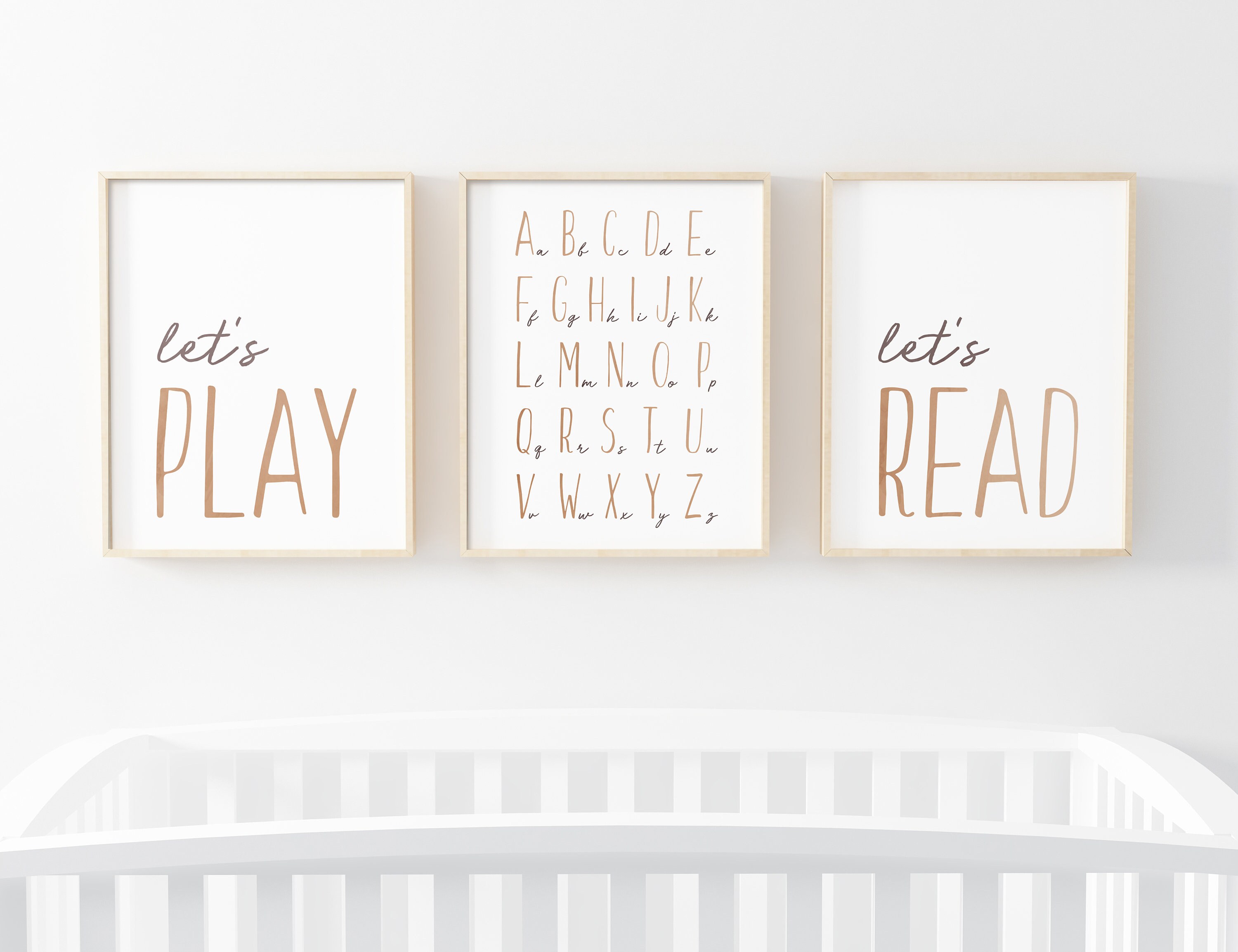 3 Piece Wall Art Reading Corner Let's Play Print Etsy