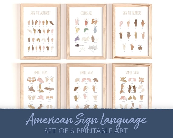 ASL Alphabet Poster Set: Baby Sign Language, Educational Art (Digital Download)