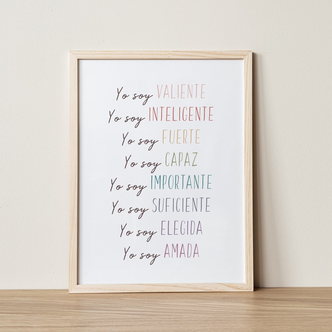 Spanish Affirmations Wall Art for Kids Kid Affirmations picture