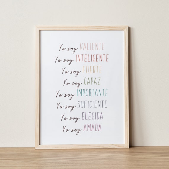 Spanish Affirmations Wall Art for Kids Kid Affirmations - Etsy