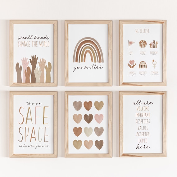Diversity Posters: Inclusive Classroom Art Set of 6 (Digital Download)