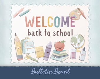 Pastel Back to School Bulletin Board Kit: Printable Classroom Decor (Digital Download