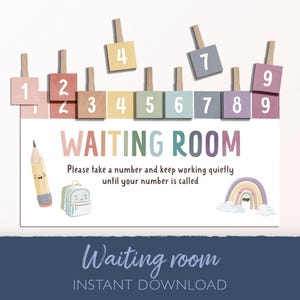 Lehrer Wartezimmer Schild zum Ausdrucken, Klassenzimmer Poster, helles Lehrer Dekor, schwarzes Brett, Klassenzimmer Visuals Poster, Download